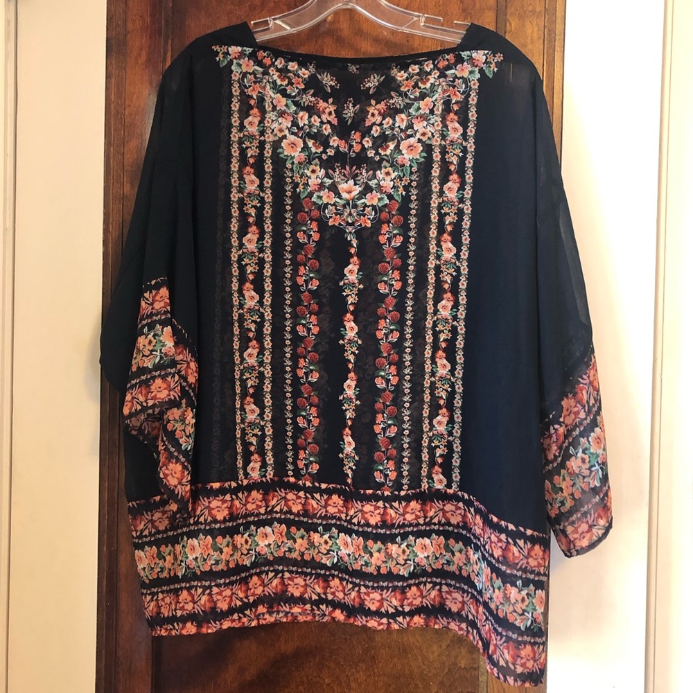 Sheer floral shirt